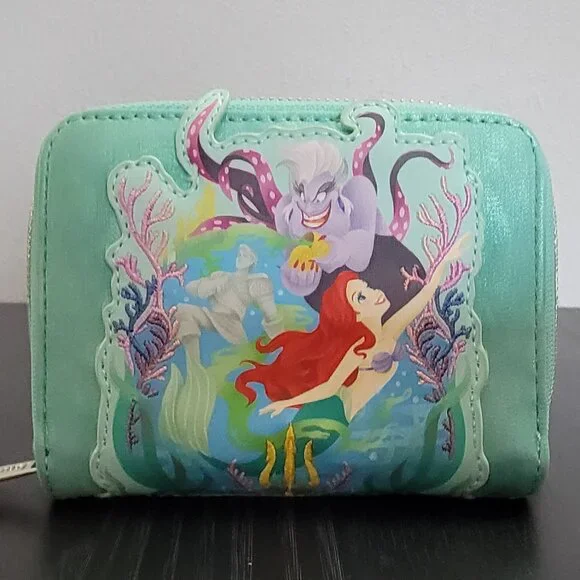 Loungefly Disney The Little Mermaid Glitter Portrait Small Zip Wallet - Picture 2 of 4